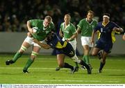 11 October 2003; Victor Costello, Ireland, in action against Marius Niculai, Romania. 2003 Rugby World Cup, Pool A, Ireland v Romania, Central Coast Stadium, Gosford, New South Wales, Australia. Picture credit; Brendan Moran / SPORTSFILE *EDI*
