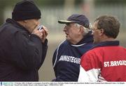 19 October 2003; St Brigid's co-managers, from left to right, Gerry McEntee, Paddy Clarke and Sean Doyle. Dublin County Football Final, Kilmacud Crokes v St. Brigids, Parnell Park, Dublin. Picture credit; Damien Eagers / SPORTSFILE *EDI*