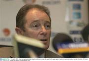 7 November 2003; Brian Kerr pictured during the press conference to name the squad for the game against Canada at Lansdowne Road on Tuesday November 18. Picture credit; Matt Browne / SPORTSFILE *EDI*