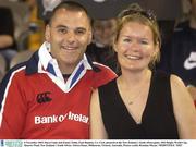 8 November 2003; Dara Cooke and Emma Tobin, from Bandon, Co. Cork, pictured at the New Zealand v South Africa game. 2003 Rugby World Cup, Quarter Final, New Zealand v South Africa, Telstra Dome, Melbourne, Victoria, Australia. Picture credit; Brendan Moran / SPORTSFILE *EDI*