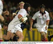 3 October 2003; Matt Mustchin, Ulster, in action against Leinster's Des Dillon. Celtic Cup Quarter-Final, Ulster v Leinster, Ravenhill, Belfast. Rugby. Picture credit; Matt Browne / SPORTSFILE *EDI*