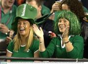 9 November 2003; Irish fans cheer on their side against France. 2003 Rugby World Cup, Quarter Final, France v Ireland, Telstra Dome, Melbourne, Victoria, Australia. Picture credit; Brendan Moran / SPORTSFILE *EDI*