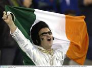9 November 2003; An Irish fan dressed as Elvis cheers on his side against France. 2003 Rugby World Cup, Quarter Final, France v Ireland, Telstra Dome, Melbourne, Victoria, Australia. Picture credit; Brendan Moran / SPORTSFILE *EDI*
