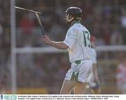 26 October 2003; Jimmy Comerford, O'Loughlin Gaels pictured with a broken hurley. Kilkenny Senior Hurling Final. Young Irelands v O'Loughlin Gaels, Nowlan Park, Co. Kilkenny. Picture credit; Damien Eagers / SPORTSFILE *EDI*
