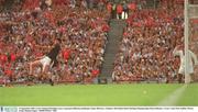 14 September 2003; Cork's Setanta O'hAilpin scores a goal past Kilkenny goalkeeper James McGarry. Guinness All-Ireland Senior Hurling Championship Final, Kilkenny v Cork, Croke Park, Dublin. Picture credit; Damien Eagers / SPORTSFILE