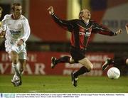 14 November 2003; Bobby Ryan, Bohemians, in action against Ollie Cahill, Shelbourne. Eircom League Premier Division, Bohemians v Shelbourne, Dalymount Park, Dublin. Soccer. Picture credit; David Maher / SPORTSFILE *EDI*