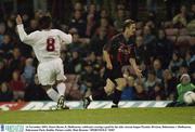 14 November 2003; Stuart Byrne, 8, Shelbourne, celebrates scoring a goal for his side. eircom league Premier Division, Bohemians v Shelbourne, Dalymount Park, Dublin. Picture credit; Matt Browne / SPORTSFILE *EDI*