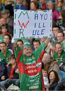 16 June 2013; A Mayo supporter shows support for his team before the game. Connacht GAA Football Senior Championship Semi-Final, Mayo v Roscommon, Elverys MacHale Park, Castlebar, Co. Mayo. Picture credit: Barry Cregg / SPORTSFILE