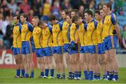 16 June 2013; The Roscommon team stand for the national anthem before the game. Connacht GAA Football Senior Championship Semi-Final, Mayo v Roscommon, Elverys MacHale Park, Castlebar, Co. Mayo. Picture credit: Barry Cregg / SPORTSFILE