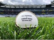 15 August 2019; (EDITORS NOTE: Image was created with an iPhone) The match sliotar is seen on the Croke Park pitch ahead of the GAA Hurling All-Ireland Senior Championship Final between Kilkenny and Tipperary at Croke Park in Dublin. Photo by Stephen McCarthy/Sportsfile