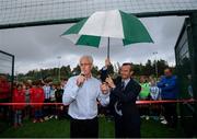 16 August 2019; Republic of Ireland manager Mick McCarthy and Salthill Devon FC chairman Rob Meehan at the opening of an all-weather pitch at Salthill Devon FC following a Republic of Ireland squad announcement in Galway. Photo by Stephen McCarthy/Sportsfile