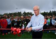 16 August 2019; Republic of Ireland manager Mick McCarthy preforms the official opening of an all-weather pitch at Salthill Devon FC following a Republic of Ireland squad announcement in Galway. Photo by Stephen McCarthy/Sportsfile