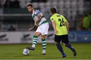 9 August 2019; Lee Grace of Shamrock Rovers in action against Tony McNamee of Finn Harps during the Extra.ie FAI Cup First Round match between Shamrock Rovers and Finn Harps at Tallaght Stadium in Tallaght, Dublin. Photo by Piaras Ó Mídheach/Sportsfile
