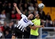 16 August 2019; Michael Duffy of Dundalk in action against Harry Ascroft of Finn Harps during the SSE Airtricity League Premier Division match between Dundalk and Finn Harps at Oriel Park in Louth. Photo by Eóin Noonan/Sportsfile