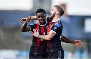 16 August 2019; Andre Wright of Bohemians, left, celebrates with Luke Wade-Slater after scoring his side’s first goal during the SSE Airtricity League Premier Division match between Bohemians and UCD at Dalymount Park in Dublin. Photo by Sam Barnes/Sportsfile