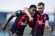 16 August 2019; Andre Wright of Bohemians, left, celebrates with Luke Wade-Slater after scoring his side’s first goal during the SSE Airtricity League Premier Division match between Bohemians and UCD at Dalymount Park in Dublin. Photo by Sam Barnes/Sportsfile