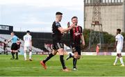 16 August 2019; Conor Levingston of Bohemians, right, celebrates with Darragh Leahy after scoring his side’s second goal, during the SSE Airtricity League Premier Division match between Bohemians and UCD at Dalymount Park in Dublin. Photo by Sam Barnes/Sportsfile
