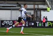 16 August 2019; Daniel Kelly of Dundalk celebrates after scoring his side's first goal of the game during the SSE Airtricity League Premier Division match between Dundalk and Finn Harps at Oriel Park in Louth. Photo by Eóin Noonan/Sportsfile