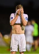 16 August 2019; Darragh Corcoran of UCD dejected following the SSE Airtricity League Premier Division match between Bohemians and UCD at Dalymount Park in Dublin. Photo by Sam Barnes/Sportsfile