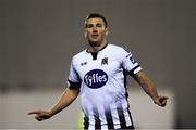 16 August 2019; Patrick McEleney of Dundalk celebrates after scoring his side's fifth goal of the game during the SSE Airtricity League Premier Division match between Dundalk and Finn Harps at Oriel Park in Louth. Photo by Eóin Noonan/Sportsfile