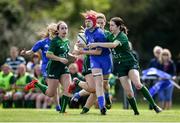 17 August 2019; Aoife Wafer of Leinster is tackled by Katie Hogan of Connacht during the Under 18 Girls Interprovincial Rugby Championship match between Leinster and Connacht at MU Barnhall in Leixlip, Kildare. Photo by Sam Barnes/Sportsfile