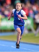 17 August 2019; Erin Murphy of Edwardstown competing in the Girls' U12 Relay during Day 1 of the Aldi Community Games August Festival, which saw over 3,000 children take part in a fun-filled weekend at UL Sports Arena in University of Limerick, Limerick. Photo by Ben McShane/Sportsfile