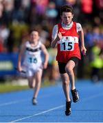 17 August 2019; Tom Maguire of Ardee, Co. Louth, competing in the Boys' U12 Relay Heats during Day 1 of the Aldi Community Games August Festival, which saw over 3,000 children take part in a fun-filled weekend at UL Sports Arena in University of Limerick, Limerick. Photo by Ben McShane/Sportsfile