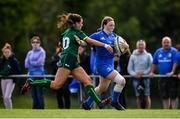 17 August 2019; Kathryn Dempsey of Leinster in action against Megan Walsh of Connacht during the Under 18 Girls Interprovincial Rugby Championship match between Leinster and Connacht at MU Barnhall in Leixlip, Kildare. Photo by Sam Barnes/Sportsfile