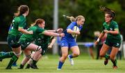 17 August 2019; Ellie Meade of Leinster makes a break despite the efforts of Mollie Starr of Connacht during the Under 18 Girls Interprovincial Rugby Championship match between Leinster and Connacht at MU Barnhall in Leixlip, Kildare. Photo by Sam Barnes/Sportsfile