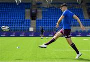 17 August 2019; Harry Byrne of Leinster warms-up prior to the Bank of Ireland pre-season friendly match between Leinster and Coventry at Energia Park in Donnybrook, Dublin. Photo by Seb Daly/Sportsfile