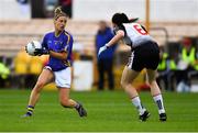 17 August 2019; Samantha Lambert of Tipperary in action against Bernice Byrne of Sligo during the TG4 All-Ireland Ladies Football Intermediate Championship Semi-Final match between Sligo and Tipperary at Nowlan Park in Kilkenny. Photo by Piaras Ó Mídheach/Sportsfile