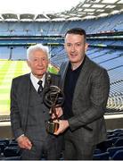 17 August 2019; Former Tipperary All Ireland winner Tony Wallm, left, is presented with his lifetime achievement award for hurling by Donal Óg Cusack, GPA President, during a GPA Hurling Legends lunch at Croke Park in Dublin. Photo by Matt Browne/Sportsfile