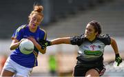 17 August 2019; Aishling Moloney of Tipperary in action against Gráinne O'Loughlin of Sligo during the TG4 All-Ireland Ladies Football Intermediate Championship Semi-Final match between Sligo and Tipperary at Nowlan Park in Kilkenny. Photo by Piaras Ó Mídheach/Sportsfile