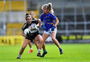 17 August 2019; Sinéad Regan of Sligo in action against Laura Dillon of Tipperary during the TG4 All-Ireland Ladies Football Intermediate Championship Semi-Final match between Sligo and Tipperary at Nowlan Park in Kilkenny. Photo by Piaras Ó Mídheach/Sportsfile