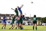 17 August 2019; Ivanna Dempsey of Leinster in action against Aishling Hahessy of Connacht during the Under 18 Girls Interprovincial Rugby Championship match between Leinster and Connacht at MU Barnhall in Leixlip, Kildare. Photo by Sam Barnes/Sportsfile