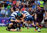 17 August 2019; Will Connors of Leinster is tackled by George Oram and Scott Tolmie of Coventry during the Bank of Ireland pre-season friendly match between Leinster and Coventry at Energia Park in Donnybrook, Dublin. Photo by Eóin Noonan/Sportsfile