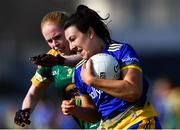 17 August 2019; Rebecca Finan of Roscommon in action against Sarah Powderly of Meath during the TG4 All-Ireland Ladies Football Intermediate Championship Semi-Final match between Meath and Roscommon at Nowlan Park in Kilkenny. Photo by Piaras Ó Mídheach/Sportsfile