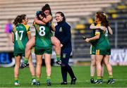 17 August 2019; Meath players Shauna Ennis and Máire O'Shaughnessy, 8, celebrate after the TG4 All-Ireland Ladies Football Intermediate Championship Semi-Final match between Meath and Roscommon at Nowlan Park in Kilkenny. Photo by Piaras Ó Mídheach/Sportsfile