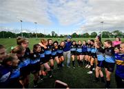 17 August 2019; Players from Roscrea, Co Tipperary celebrate their victory over Fanad, Co Donegal in the Girls U15 Soccer final during Day 1 of the Aldi Community Games August Festival, which saw over 3,000 children take part in a fun-filled weekend at UL Sports Arena in University of Limerick, Limerick. Photo by David Fitzgerald/Sportsfile