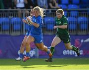 17 August 2019; Ailsa Hughes of Leinster evades Aoibheann Reilly of Connacht on her way to scoring her side's third try during the Women’s Interprovincial Rugby Championship match between Leinster and Connacht at Energia Park in Donnybrook, Dublin. Photo by Seb Daly/Sportsfile