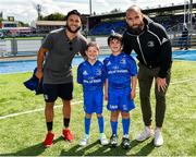 17 August 2019; Mascots Seán Purcell, age 7, from Blanchardstown, Dublin, left, and Hugh Dunleavy, age 7, from Glenageary, Dublin, with Leinster players Jamison Gibson-Park, left, and Scott Fardy, prior to the Bank of Ireland pre-season friendly match between Leinster and Coventry at Energia Park in Donnybrook, Dublin. Photo by Seb Daly/Sportsfile