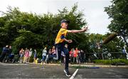 17 August 2019; Daniel Cleary of Quin-Clooney, Co Clare competing in the Boys U12 Skittles semi-final against Ballaghaderreen, Co Roscommon during Day 1 of the Aldi Community Games August Festival, which saw over 3,000 children take part in a fun-filled weekend at UL Sports Arena in University of Limerick, Limerick. Photo by David Fitzgerald/Sportsfile