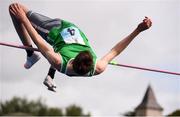 17 August 2019; Geoffrey Joy O'Regan of Bruff - Grange - Meanus, Co. Limerick, competing in the Boys' U16 High Jump during Day 1 of the Aldi Community Games August Festival, which saw over 3,000 children take part in a fun-filled weekend at UL Sports Arena in University of Limerick, Limerick. Photo by Ben McShane/Sportsfile
