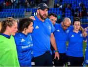 17 August 2019; Leinster Women's head coach Ben Armstrong talks to his players following the Women’s Interprovincial Rugby Championship match between Leinster and Connacht at Energia Park in Donnybrook, Dublin. Photo by Seb Daly/Sportsfile