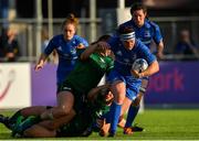 17 August 2019; Lindsay Peat of Leinster is tackled by Shannon Touhey of Connacht  during the Women’s Interprovincial Rugby Championship match between Leinster and Connacht at Energia Park in Donnybrook, Dublin. Photo by Eóin Noonan/Sportsfile