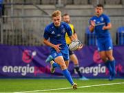 17 August 2019; Ben Murphy of Leinster on his way to scoring his side's third try during the U19 Interprovincial Rugby Championship match between Leinster and Ulster at Energia Park in Donnybrook, Dublin. Photo by Seb Daly/Sportsfile