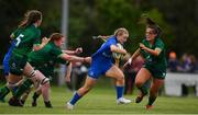 17 August 2019; Ciara Faulkner of Leinster in action against Mollie Starr, left, and Megan Walsh of Connacht during the Under 18 Girls Interprovincial Rugby Championship match between Leinster and Connacht at MU Barnhall in Leixlip, Kildare. Photo by Sam Barnes/Sportsfile