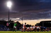 17 August 2019; Both teams contest a scrum during the U19 Interprovincial Rugby Championship match between Leinster and Ulster at Energia Park in Donnybrook, Dublin. Photo by Eóin Noonan/Sportsfile