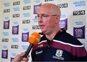 18 August 2019; Galway manager Brian Hanley is interviewed prior to the Electric Ireland GAA Hurling All-Ireland Minor Championship Final match between Kilkenny and Galway at Croke Park in Dublin. Photo by Seb Daly/Sportsfile