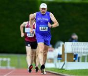 18 August 2019; Pat Murphy from Castleisland A.C. Co Kerry competing in the 5000m walk during the Irish Life Health National Masters Track and Field Championships at Tullamore Harriers Stadium in Tullamore, Co Offaly. Photo by Matt Browne/Sportsfile